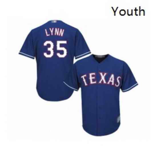 Youth Texas Rangers 35 Lance Lynn Replica Royal Blue Alternate 2 Cool Base Baseball Jersey